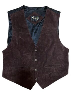 Scully Brown Suede Button Vest